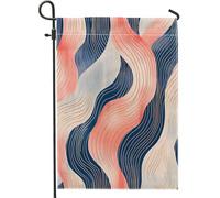 Bandiere verticali da giardino in iuta da cortile in stile pastello linea moderna 30,5 x 45,7 cm, double face per esterni, bandiera colorata astratta minimalista per la casa, divertente bandiera