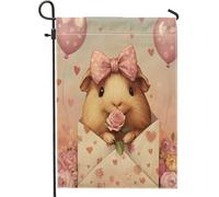 Bandiere verticali da giardino per San Valentino, porcellini d'India, 30 x 45 cm, double face, per esterni, lettere d'amore, amanti degli animali, piccole bandiere per prato, decorazione per casa e