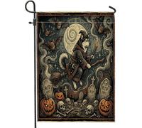 Bandiere verticali da giardino vintage con cane Alaskans Malamute, 30,5 x 45,7 cm, double face, per esterni, bandiere estetiche spaventose per il cimitero del prato, decorazione retrò per la casa e