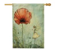 Bandiere verticali per la casa con acquarello, stile vintage, foresta, fata, cortile, cortile, 28 x 40 cm, double face, per esterni, retrò, autunno, giardino, scenico, casa, giorno del Ringraziamento