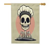 Bandiere verticali per la casa con scheletro di Halloween, per cortile, cortile, cortile, 28 x 40 cm, double face, per esterni, motivo horror, spaventoso, gotico, teschio stampato, decorazione vintage