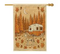 Bandiere verticali per la casa da campeggio, autunno, lupo, cortile, cortile, 28 x 40 cm, double face, per esterni, per l'autunno, estetica, vintage, per la casa e la decorazione esterna