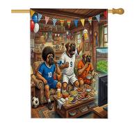 Bandiere verticali per la casa del 2026, con mastino di calcio, 28 x 40 cm, double-face, per esterni, per partite di cuccioli, fan del calcio, decorazione per la casa e lo sport