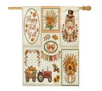 Bandiere verticali per la casa del cortile del cortile dei persiani autunnali 28 x 40 cm su entrambi i lati per esterni, bandiera autunnale retrò vintage stampata per casa di campagna, decorazione per