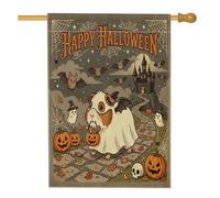 Bandiere verticali per la casa del cortile del cortile della cavia di Halloween 28 x 40 su entrambi i lati per esterni, bandiera gotica stampata per casa infestata fantasma, decorazione spaventosa per