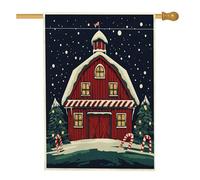 Bandiere verticali per la casa di Natale per cortile anteriore e cortile, in lino, 28 x 40 cm, double face, per esterni, stile retrò, fienile natalizio, stampa per casa, fattoria, casa vacanze