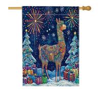 Bandiere verticali per la casa, in iuta, con lama di Natale, 28 x 40 cm, double-face, per esterni, fuochi d'artificio invernali, bandiera stampata per la casa, decorazione per esterni