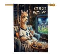Bandiere verticali per la casa in lino da cortile con lama e alpaca da calcio, 28 x 40 cm, double-face, divertente per divano, casa, motivo animali