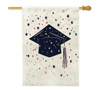 Bandiere verticali per la casa in lino per cortile anteriore e cortile, 28 x 40 cm, double face, per esterni, con stampa a stelle, bandiera per la casa, classe 2026, bandiere per la casa all'aperto