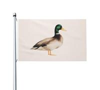 Bandiere vintage ad acquerello semplice anatra reale cortile casa, 0,9 x 1,5 m banner di auguri con occhielli interni ed esterni feste decorazioni per la casa