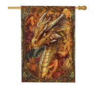 Bandiere vintage autunnali per la casa dei draghi 71,1 x 101,6 cm, double face, decorative per esterni, in tela di canapa con animali, bandiere decorative per esterni