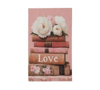 Bandiere vintage con peonie bianche per la casa, 9 x 1,5 m, striscione di auguri con occhielli per interni ed esterni, decorazioni per la casa