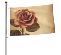 Bandiere vintage con rose per esterni, 0,6 x 0,9 m, bandiera stagionale da giardino con occhielli bandiera esterna per decorazioni per la casa sfondo fotografico