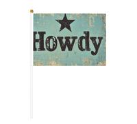 Bandiere vintage in grassetto e invecchiato con lettere occidentali, piccole bandiere tenute in mano, mini bandiere su bastone per feste, attività di squadra, sfilate, decorazione per le vacanze