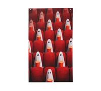 Bandiere vintage per la casa del cinema, con file di simpatici fantasmi, 0,9 x 1,5 m, con occhielli, per interni ed esterni, feste e decorazioni per la casa