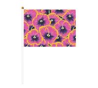 Bandiere vintage rosa neon viole del pensiero, piccole bandiere tenute in mano, mini bandiere su bastone per feste, attività di squadra, sfilate, decorazione per le vacanze, confezione da 10