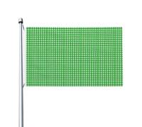 Bandiere vintage verdi e bianche con motivo a scacchi, 0,9 x 1,5 m, striscione di auguri con occhielli per interni ed esterni, decorazioni per la casa