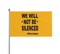 Bandiere We WillBe Silenced Never Again, bandiera per barca 3x5 piedi, striscioni con bandiera per casa in colori vivaci su un lato, bandiere per la casa per esterni