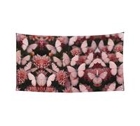 Bandierina da appendere con farfalle rosa, 177,8 x 88,9 cm, festone per feste natalizie, 180 x 90 cm