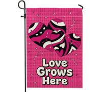 Bandierina da giardino a forma di cuori, moderna e giocosa con coriandoli, per San Valentino, pesca, su entrambi i lati, bandiere decorative per esterni, prato, portico, patio, ingresso, 30,5 x 45,7