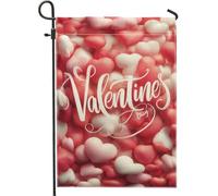 Bandierina da giardino a forma di cuori, romantica, color pesca bianca e pesca, su entrambi i lati, decorativa, per esterni, prato, portico, patio, ingresso, 30,5 x 45,7 cm