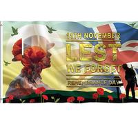 Bandierina decorativa con papavero rosso per il giorno della memoria, 1,5 m, 9 m, per veterani (stile I)
