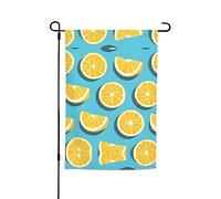 Bandierina decorativa da giardino con zeppe di limone, 30,5 x 45,7 cm, 100% fibra di poliestere, tessuto spesso, universale per tutte le stagioni