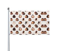 Bandierina decorativa per feste con stampa di porcellini d'India, 9 x 1,5 m, con occhielli, adatta per uso interno ed esterno