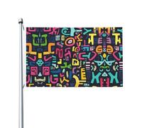 Bandierina festiva stampata con lettere confuse da 0,9 x 1,5 m con occhielli, adatta per feste e campeggio