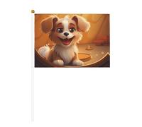 Bandierina palmare double-face con cuccioli, 14 x 20,8 cm, per feste, eventi sportivi