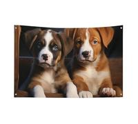 Bandierina per cuccioli e cani, animali domestici, 88,9 x 149,9 cm, non sbiadisce, bandiera di benvenuto da giardino, cortile, casa, cartello decorativo per interni ed esterni, decorazione per la casa