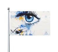 Bandierina per feste stampata con occhi e lacrime, 9 x 1,5 m, con occhielli, adatta per feste e campeggio