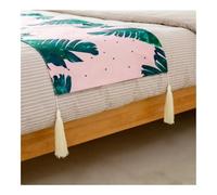 Bandierina stampata per alloggio in famiglia e alberghi Little Fresh morbida e confortevole sciarpa con nappe ciondolo minimalista in tessuto (bianco, 45 x 240 cm)