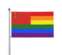 Bandierine 90X150Cm The People'S Republic Of The Congo Rainbow Flag Doppia Cucitura Interno Flag Decorative Bandiera Per Decorazione,All'Aperto