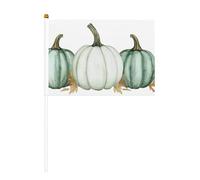 Bandierine a tema autunnale con zucche verdi e bianche, piccole bandiere tenute in mano, mini bandiere su bastone per feste, attività di squadra, sfilate, decorazione per le vacanze, confezione da 10