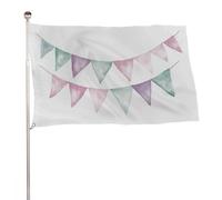 Bandierine ad acquerello Romantico Salvia Verde Rosa Viola Bandiera 3x5 Ft Esterna Giardino Bandiere Banner Decorazione Per Cortile Portico Prato Fattoria