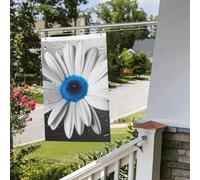 Bandierine bianche e blu a margherita, 0,6 x 0,9 m, per interni ed esterni, primavera, estate, autunno, inverno, da giardino, con occhiello, verticale, su entrambi i lati, per decorazioni da cortile