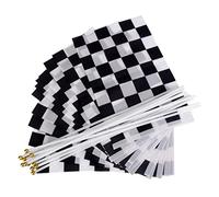 Bandierine bianche e nere a scacchi per auto da corsa, 12 pezzi