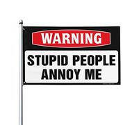 Bandierine carine per ragazze adolescenti con avviso stupido persone annoy me bandiera bar uomo grotta decorazione giardino bandiera autunno (120 x 180 cm)