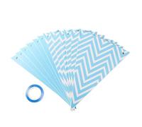 Bandierine Colorate 1set Golden Triangle Flag Wave Pull Birthday Party Supplies Decorations Atmosphere Decoration(Blue)