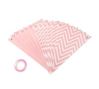 Bandierine Colorate 1set Golden Triangle Flag Wave Pull Birthday Party Supplies Decorations Atmosphere Decoration(Pink)
