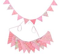 Bandierine Colorate 3.2M Multicolor Fabric Bunting 12 Pennant Flags Wedding Party Decor Home Carnival Garland(NO075)