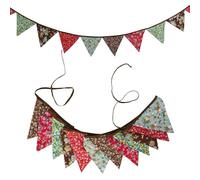 Bandierine Colorate 3.2M Multicolor Fabric Bunting 12 Pennant Flags Wedding Party Decor Home Carnival Garland(NO104)