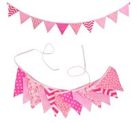 Bandierine Colorate 3.2M Multicolor Fabric Bunting 12 Pennant Flags Wedding Party Decor Home Carnival Garland(NO042)