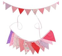 Bandierine Colorate 3.2M Multicolor Fabric Bunting 12 Pennant Flags Wedding Party Decor Home Carnival Garland(NO014)