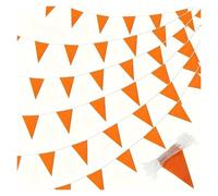 Bandierine Colorate 33 Feet Green Pennant Bunting Solid Triangle Flags String For Festival Wedding Birthday(Color 4)
