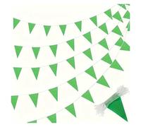 Bandierine Colorate 33 Feet Green Pennant Bunting Solid Triangle Flags String For Festival Wedding Birthday(Color 7)