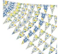 Bandierine colorate a tema limone, decorazioni per feste, 6 catene di bandierine triangolari da 3m ciascuna, perfette per compleanni, matrimoni e feste estive