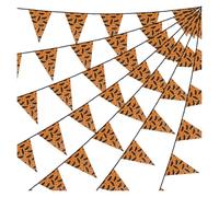 Bandierine Colorate Bandierine di Halloween arancioni e nere da 32,8 piedi - plastica a forma zucca, decorazioni fantasma for feste in giardino all'aperto(Bat Banner,1 PC)