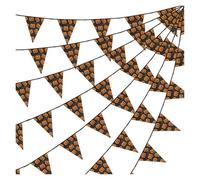 Bandierine Colorate Bandierine di Halloween arancioni e nere da 32,8 piedi - plastica a forma zucca, decorazioni fantasma for feste in giardino all'aperto(Pumpkin Banner,1 PC)